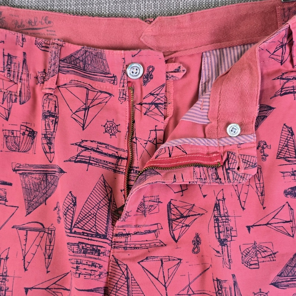 Polo Ralph Lauren Shorts Mens 36 Sailboat Graphic Pink Straight Fit Nautical - Picture 14 of 16